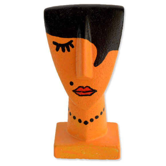 Orange female - Artistic Cycladic Head with base