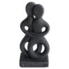 Duo with rounded limbs (black) - Cycladic statue