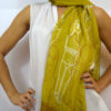 Cycladic Art (olive green) - Silk scarf