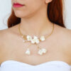 White Flowers - Silk Νecklace