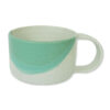Happy (Aqua) - Stoneware mug