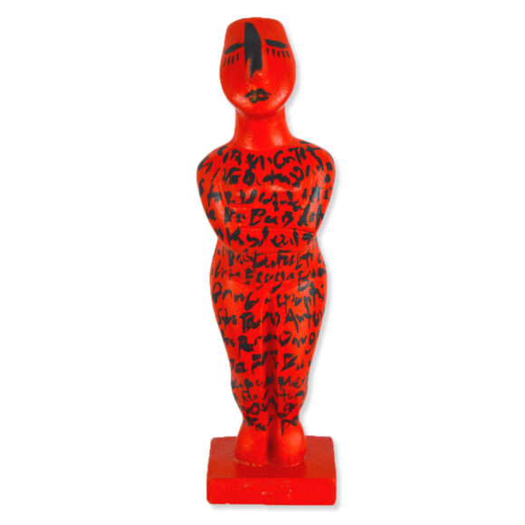 Red Writer - Artistic Cycladic figurine