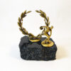 Laurel wreath & Discus thrower - Marble base with bronze element (Paperweight)
