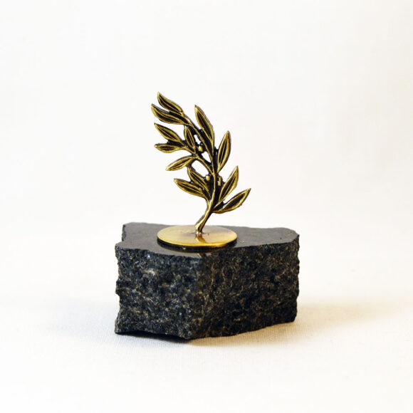 Olive Branch - Marble base with bronze element (Paperweight)