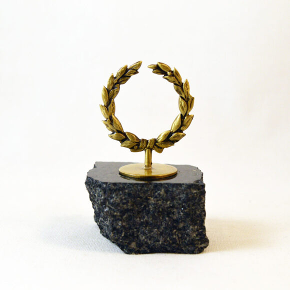 Small Olive Wreath with Olives - Marble base with bronze element (Paperweight)