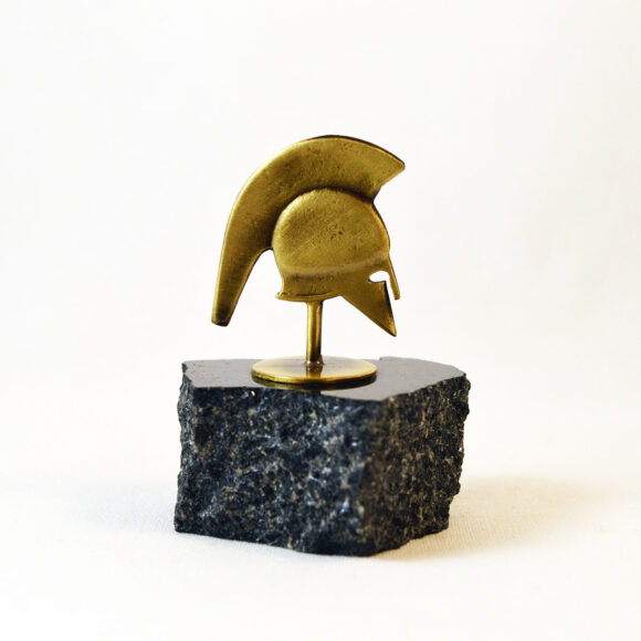 Spartan Helmet - Marble base with bronze element (Paperweight)
