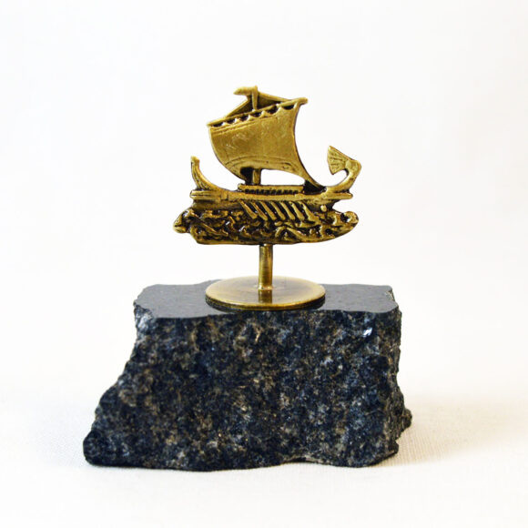 Trireme - Marble base with bronze element (Paperweight)