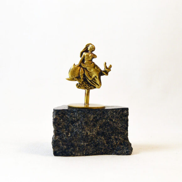 Girl on a Fish - Marble base with bronze element (Paperweight)