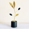 Gold Miniature Olive Tree – Wooden Base