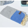 Blue/Grey Herringbone - Cotton Towel (Pestemal)