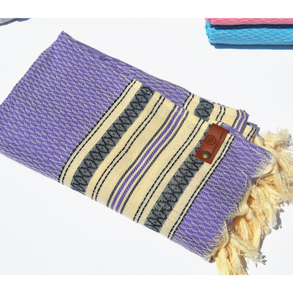 Purple Motif - Cotton Towel (Pestemal)