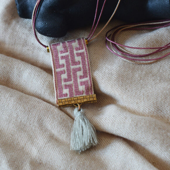 Boho Necklace (Pink meander)