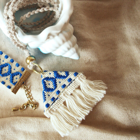 Boho Necklace (White & Blue)