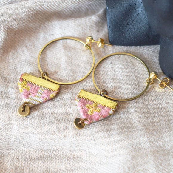 Boho Hoops (Pink Triangle)